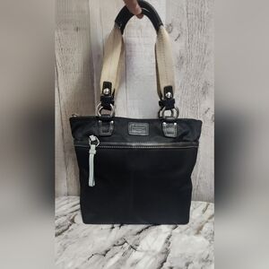 🌷 Y2K Vintage Coach Mini Hampton Black and Cream Tote Bag 🌸